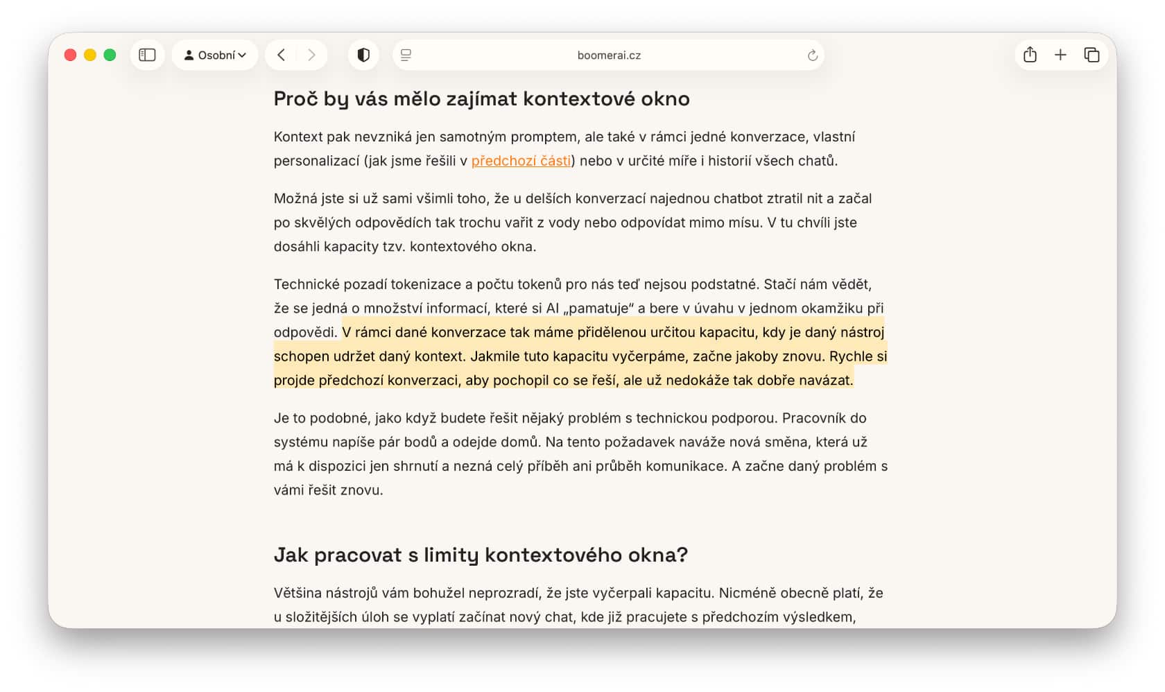 Zvýraznění v Safari
