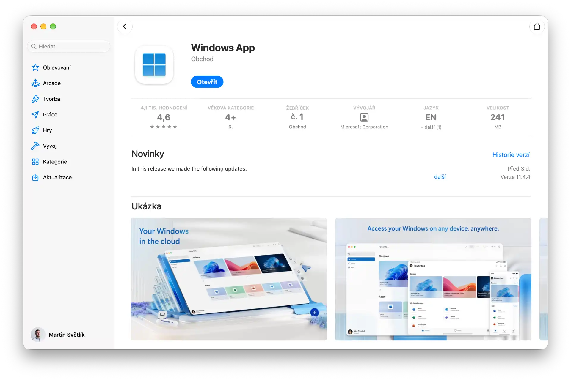 Windows App v App Store